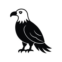 Majestic eagle vector illustration, a wild bird silhouette isolated on white.
