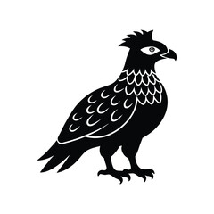 Majestic eagle vector illustration, a wild bird silhouette isolated on white.