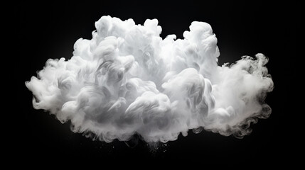 Isolated white quartz crystals reflect light like frozen clouds against a black sky