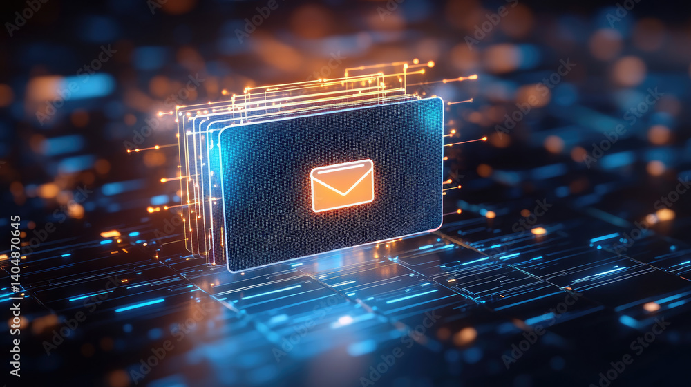 Aufkleber unlocking digital security a glowing cybersecurity grid illustration of a locked folder in a virtual