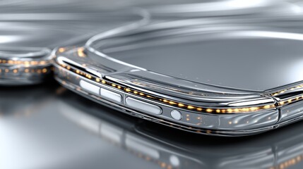 Innovative devices showcase seamless design and flexibility in a futuristic setting