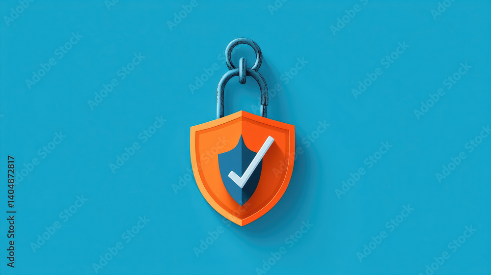 Poster preventing phishing attacks with shield and warning icon a flat design illustration for cybersecurit