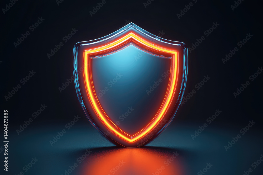 Aufkleber enhancing digital security abstract glowing shield illustration for privacy policy concepts in a vir