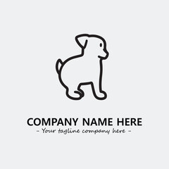 Dog illustration black and white for logo company vector image

