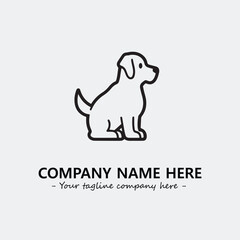 Dog illustration black and white for logo company vector image

