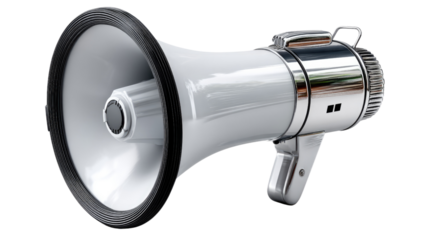 Portable Handheld Megaphone: A powerful and efficient handheld megaphone, designed for clear and amplified communication. Its sleek, modern design with a chrome accent adds a touch of professionalism.