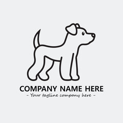 Dog illustration black and white for logo company vector image
