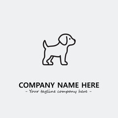Dog illustration black and white for logo company vector image
