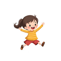 little girl jumping, AI