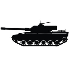 Fototapeta premium military tank silhouette vector isolated on white background 