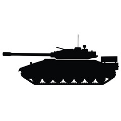Fototapeta premium military tank silhouette vector isolated on white background 