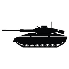 military tank silhouette vector isolated on white background 