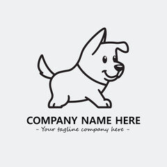 Dog illustration black and white for logo company vector image
