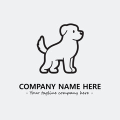 Dog illustration black and white for logo company vector image
