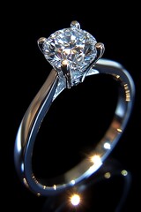 Diamond solitaire ring, studio shot