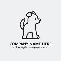 Dog illustration black and white for logo company vector image
