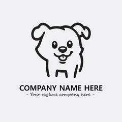 Dog illustration black and white for logo company vector image
