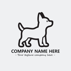 Dog illustration black and white for logo company vector image
