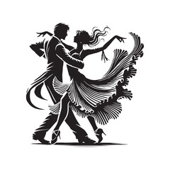 Silhouette of Dancing couple - Dancing couple Vector art - Illustration of Dancing couple.