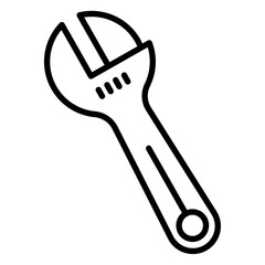 Wrench icon Simple outline vector logo