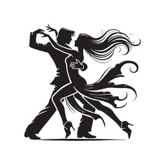 Silhouette of Dancing couple - Dancing couple Vector art - Illustration of Dancing couple.