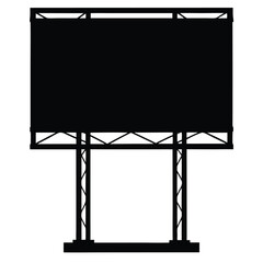Steel Structure Billboard silhouette vector isolated on white background 