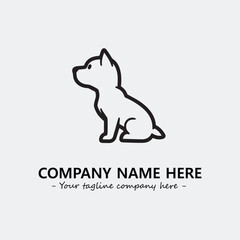 Dog illustration black and white for logo company vector image
