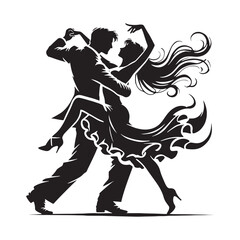Silhouette of Dancing couple - Dancing couple Vector art - Illustration of Dancing couple.