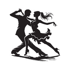 Silhouette of Dancing couple - Dancing couple Vector art - Illustration of Dancing couple.