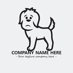 Dog illustration black and white for logo company vector image

