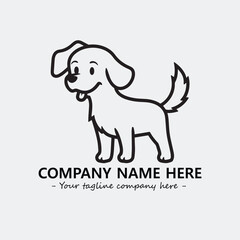 Dog illustration black and white for logo company vector image
