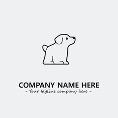 Dog illustration black and white for logo company vector image
