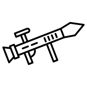 black outline rocket launcher weapon clip art preview