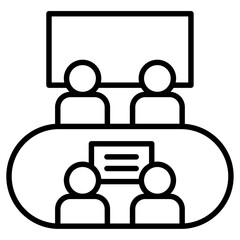 Business meeting icon Simple outline vector logo
