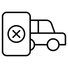 Cancel ordered taxi icon Simple outline vector logo