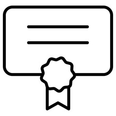 Certificate icon Simple outline vector logo