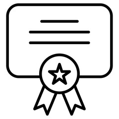 Certificate icon Simple outline vector logo