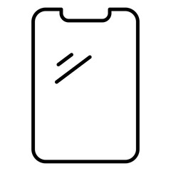 clean phone glass icon Simple outline vector logo