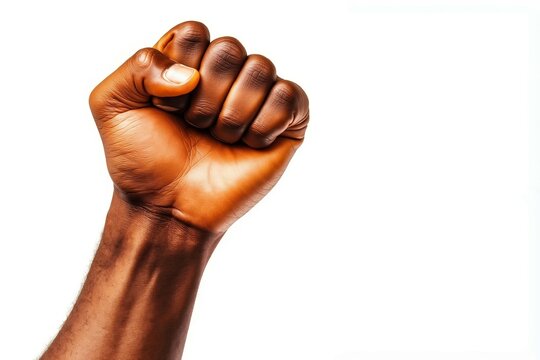 A close up of a person's fist raised in the air - Powered by Adobe