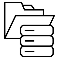 Data storage icon Simple outline vector logo