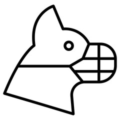 Dog muzzle icon Simple outline vector logo