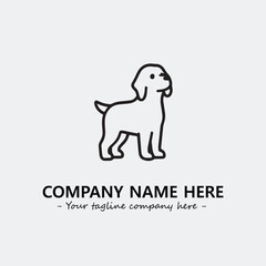 Dog illustration black and white for logo company vector image
