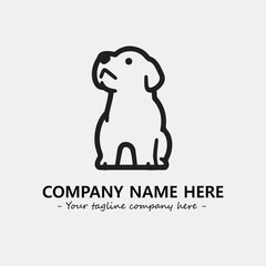 Dog illustration black and white for logo company vector image

