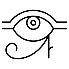 Eye of Horus Egypt Deity icon Simple outline vector logo