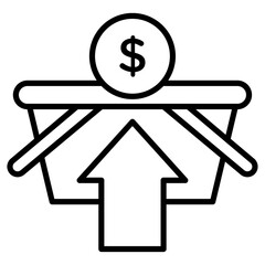 Food inflation icon Simple outline vector logo