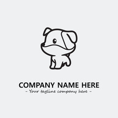 Dog illustration black and white for logo company vector image
