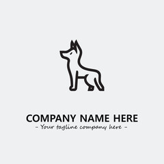 Dog illustration black and white for logo company vector image
