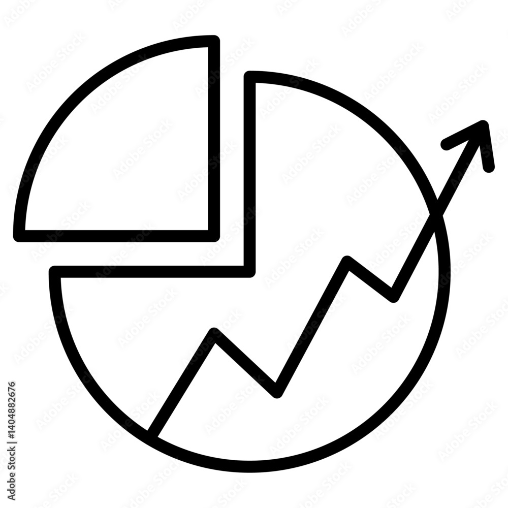 Poster graph chart icon simple outline vector logo