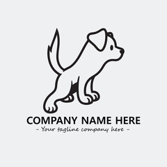 Dog illustration black and white for logo company vector image
