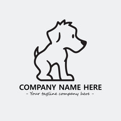 Dog illustration black and white for logo company vector image
